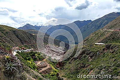 Peru, Salinas de Maras, Pre Inca traditional salt mine (salinas Stock Photo