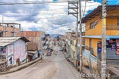 Peru - September 19, 2022: street of the Peruvian countryside in South America Editorial Stock Photo