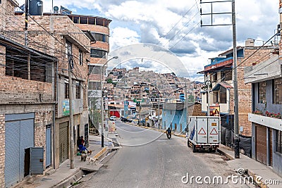 Peru - September 19, 2022: street of the Peruvian countryside in South America Editorial Stock Photo