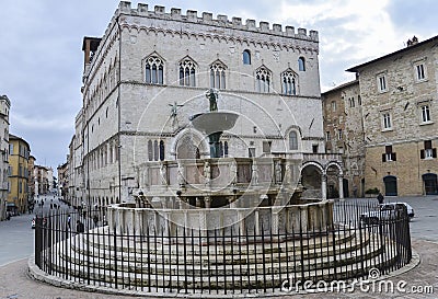 Perugia, Piazza IV Novembre, Italy Stock Photo