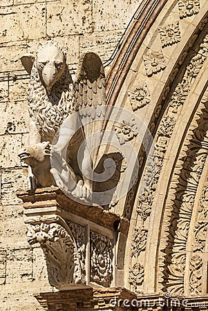 Perugia - Statue of gryphon Stock Photo