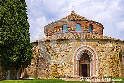 Perugia, Umbria / Italy - 2018/05/28: V century Early Christianity St. Michel Archangel Church - Chiesa di San Michele Arcangelo Editorial Stock Photo