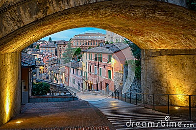 Perugia Via dell Acquedotto Stock Photo