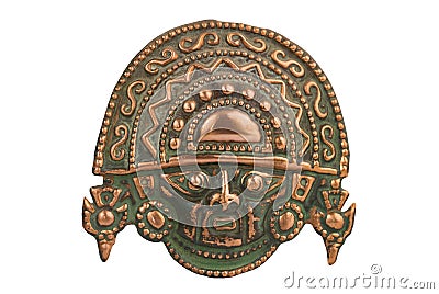 Peruvian ancient ceremonial mask Stock Photo