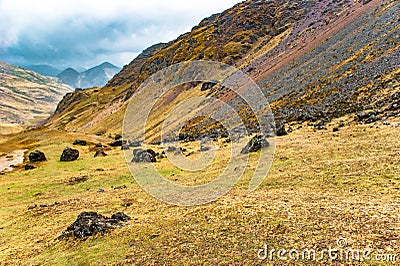 Peruvian Andes amazing trekking day South America Stock Photo