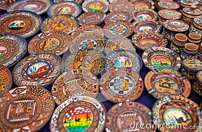 Peruvian ashtrays and plates Stock Photo