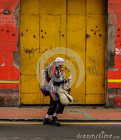 Peruvian faces, people, folklore, Peru Editorial Stock Photo