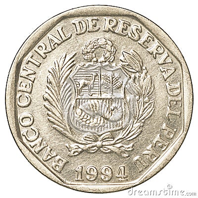 50 Peruvian nuevo sol centimos coin Stock Photo