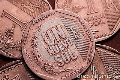 1 Peruvian nuevo sol coin Stock Photo