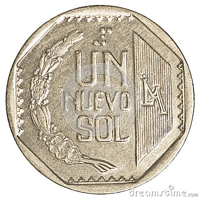 1 Peruvian nuevo sol coin Stock Photo