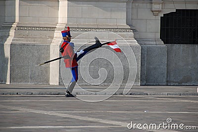 Peruvian palace guards Editorial Stock Photo