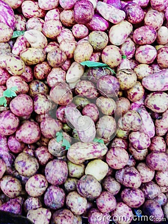 Peruvian potatoes `olluco` Stock Photo