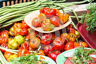 Peruvian Rocoto Chili peppers Stock Photo