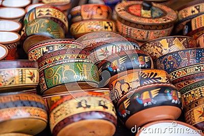 Peruvian traditional Containers Stock Photo