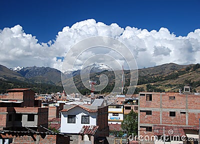 The Peruvian village of Huaraz Editorial Stock Photo