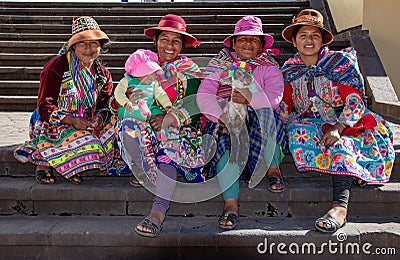 Peruvian Women in Cusco Editorial Stock Photo