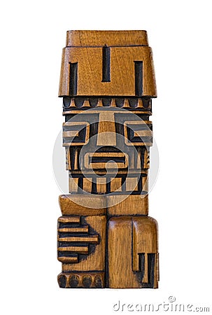 Peruvian wood carving Stock Photo