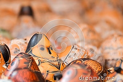 Peruvian wood dolls Stock Photo