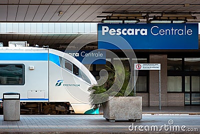 Pescara Centrale railway station, Italy Editorial Stock Photo