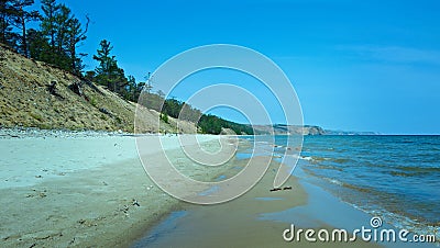 Peschanka -bay with a sandy beach Stock Photo