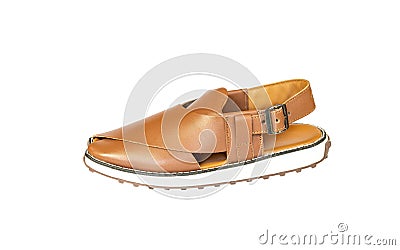 Peshawari Tsaplay a traditional footwear worn in summer Stock Photo