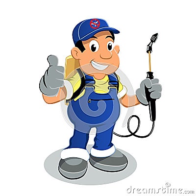 Pest Control Exterminator Vector Illustration