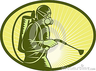 Pest control exterminator worker Stock Photo