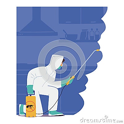 Pest Control Service For A House Identifying And Eliminating Pests, Insects And Termites to Spread Of Diseases Vector Illustration
