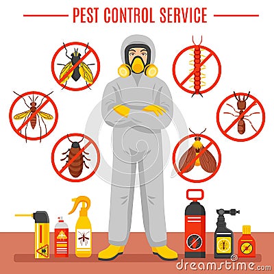 Pest Control Service Illustration Vector Illustration