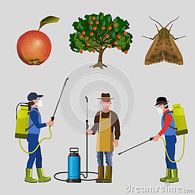 Pest control set Vector Illustration