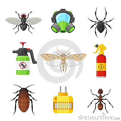 Pest control set Vector Illustration