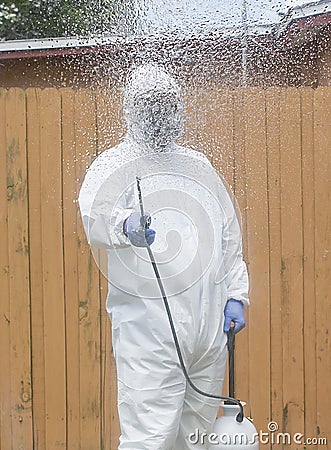 Pest Control Spraying Stock Photo