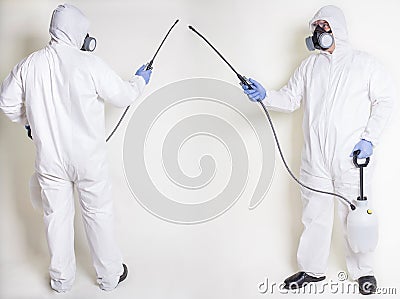 Pest Control Worker, Spraying Stock Photo