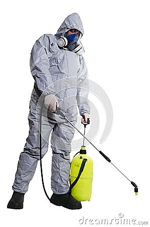 PEST CONTROL WORKER Stock Photo