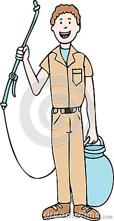 Pest Exterminator Vector Illustration