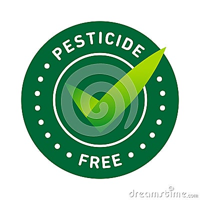 Pesticide free round badge vector icon design, natural organic, bio Vector Illustration