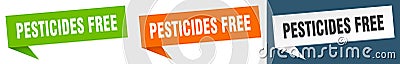 pesticides free banner. pesticides free speech bubble label set. Vector Illustration