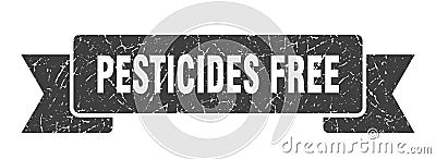 pesticides free ribbon. pesticides free grunge band sign. Vector Illustration