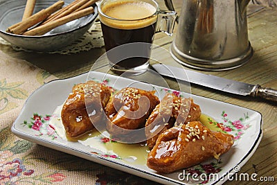 PestiÃ±os traditional cake in holy week Stock Photo