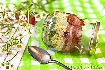 Pesto Tricolore Stock Photo