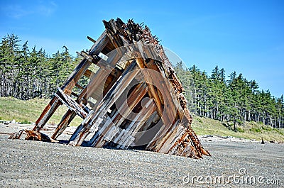 Pesuta Shipwreck in Naikoon Provincial Park Stock Photo