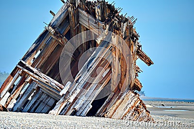 Pesuta Shipwreck in Naikoon Provincial Park Stock Photo