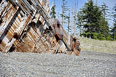 Pesuta Shipwreck in Naikoon Provincial Park Stock Photo