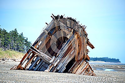 Pesuta Shipwreck in Naikoon Provincial Park Stock Photo