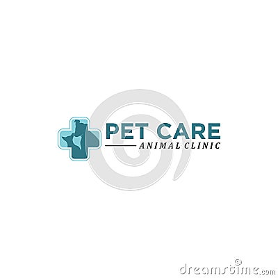 Pet care abstract vector logo Vector Illustration