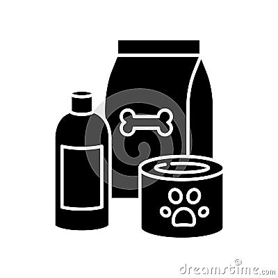 Pet care black glyph icon Vector Illustration