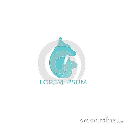 Pet care clinic logo design. Vector Illustration