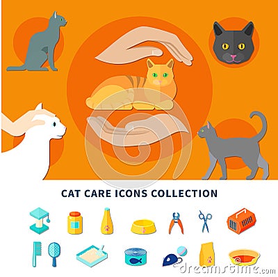 Pet Care Icons Vector Illustration