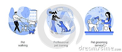 Pet care services isolated cartoon vector illustrations se Vector Illustration