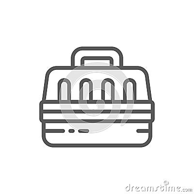 Pet carriage, animal bag line icon. Vector Illustration